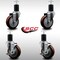Service Caster 4'' SS Maroon Poly Wheel Swivel 1-3/4'' Expanding Stem Caster Set 2 Brakes, 4PK SCC-SSEX20S414-PPUB-MRN-2-TLB-2-134 - alternate 2